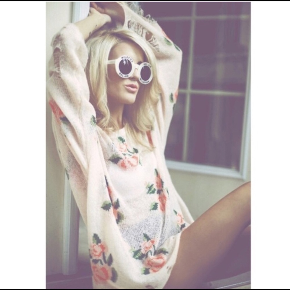 Wildfox White Label Lennon Prairie Rose Sweater